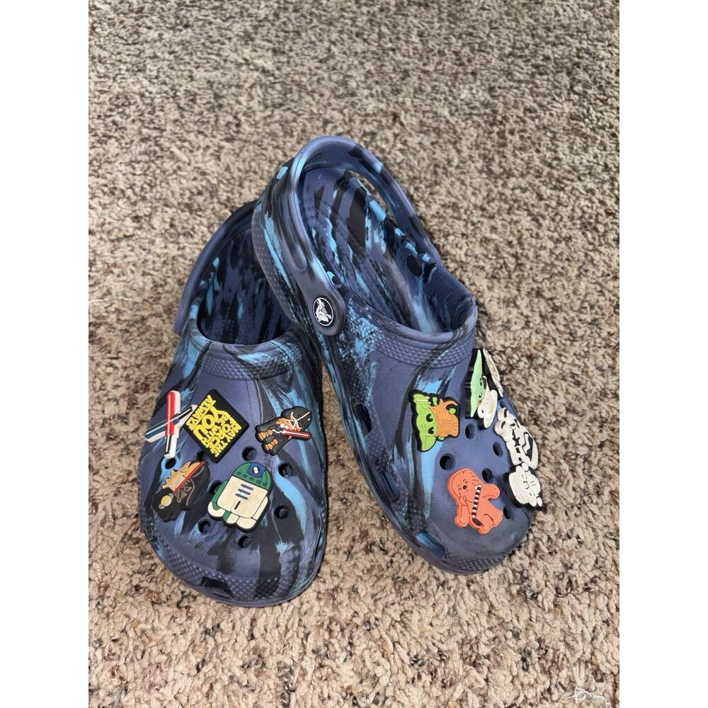 Crocs Kids 3 Navy Design Classic Crocs ** Star Wars***gibbets Included